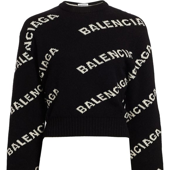 Balenciaga AllOver Logo Crewneck (Size Small)